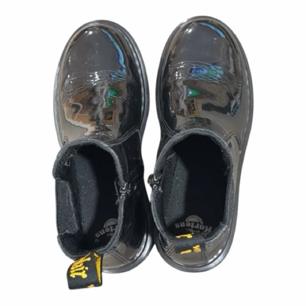 Dr. Martens 2976 JUNIOR Kids Patent Leather Chelsea Boots Black US 3